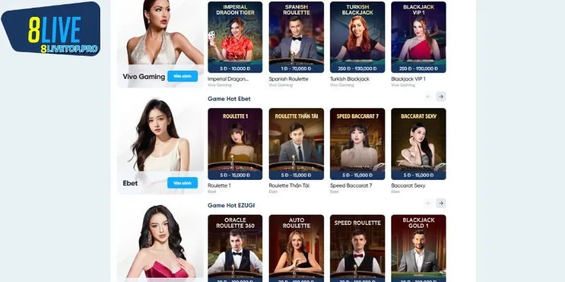 Kho game casino đồ sộ