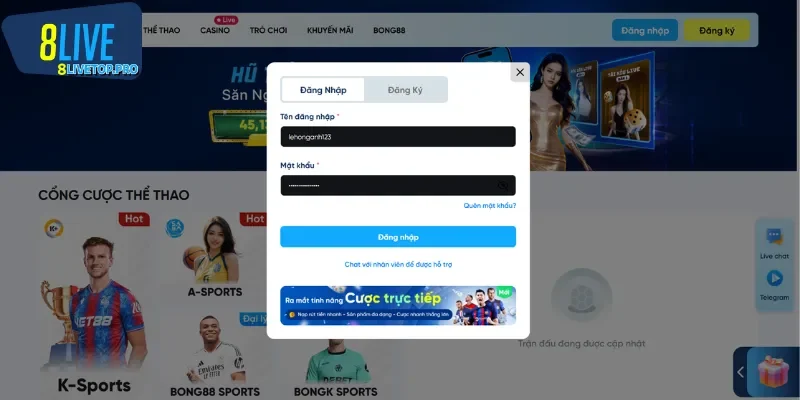 Vì sao cần đăng nhập 8LIVE?